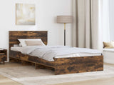 Bed Frame with Headboard Smoked Oak 80 x 200 cm Engineered Wood 3408904