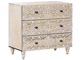 Storage Sideboard White 60 x 33.5 x 75 cm Solid Mango Wood 4018371
