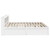Bed Frame with Headboard White 200x200 cm Solid Wood Pine 3307072