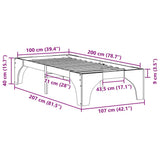 Bed Frame Brown 100 x 200 cm Solid Pine Wood 873003