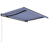 Manual Retractable Awning 450x300 cm Blue and White 3055194