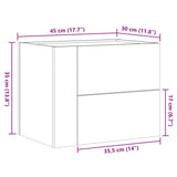 ZNTS Wall-mounted Bedside Cabinet Grey Sonoma 45x30x35 cm 848335