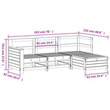 4 Piece Garden Sofa Set White Solid Wood Pine 3250769