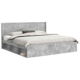 Bed Frame with Storage and Headboard Concrete Grey 180 x 200 cm 3413824