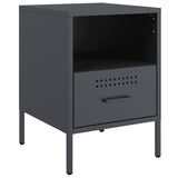 ZNTS Bedside Cabinets 2 pcs Anthracite 36x39x50.5 cm Steel 843059