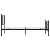 Metal Bed Frame without Mattress with Footboard Black 107x203cm 376338