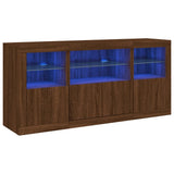 Sideboard with LED Lights Brown Oak 142.5x37x67 cm 3209071