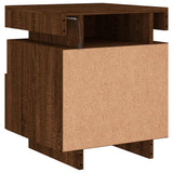 Bedside Cabinet with LED Lights Brown Oak 40x39x48.5 cm 836796