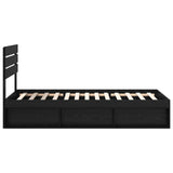 Bed Frame with Headboard Black 90 x 190 cm Solid Pine Wood 3411464