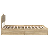 Storage Bed with Drawer Sonoma Oak 135 x 190 cm Engineered Wood 3413105