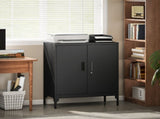 Metal Storage Cabinet with Lock and Adjustable Shelves - Black T3398P425017
