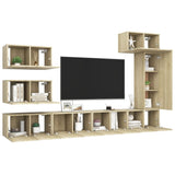 8 Piece TV Cabinet Set Sonoma Oak Engineered Wood 3079031