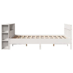 ZNTS Bookcase Bed without Mattress White 140x200cm Solid Wood Pine 3323183