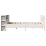 ZNTS Bookcase Bed without Mattress White 140x200cm Solid Wood Pine 3323183