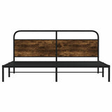 Metal Bed Frame without Mattress Smoked Oak 183x213 cm 3318631