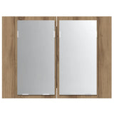 LED Mirror Cabinet Artisan Oak 60x12x45 cm Engineered Wood 856283