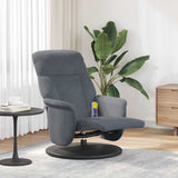 Massage Recliner Chair Dark Grey 91 x 71 x 105 cm Velvet 42018599