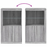 Side Cabinet with LED Lights Grey Sonoma Engineered Wood 836628