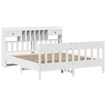 ZNTS Bed Frame without Mattress White 200x200 cm Solid Wood Pine 3323249