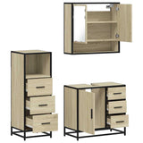 ZNTS 3 Piece Bathroom Furniture Set Sonoma Oak Engineered Wood 3301046