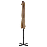 Cantilever Garden Parasol Taupe Aluminium, Polyester Large 44623