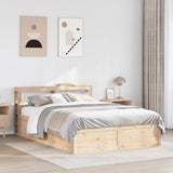 Bed Frame with Headboard 120x190 cm Small Double Solid Wood Pine 3306360