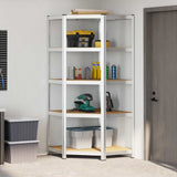 Corner Shelf with Shelf Silver 90 x 90 x 198 cm Engineered Wood 42002772