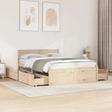Bed Frame without Mattress 135x190 cm Double Solid Wood Pine 3282357