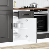 Kitchen Base Cabinet Kalmar Black Engineered Wood 853468