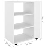 Storage Cabinet White Engineered wood Medium Rolling Cabinet 808449
