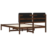 Bed Frame with Upholstered Headboard Dark Brown and Black 904080
