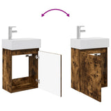 Bathroom Vanity Unit with Tap Smoked Oak 45.5 x 25.5 x 84 cm 889486