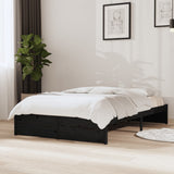 Bed Frame without Mattress Black Solid Wood 120x190 cm Small Double 814923