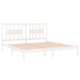 3104084 Bed Frame without Mattress White Solid Wood 200x200 cm
