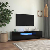 TV Cabinet with LED Lights Black 160x35x40 cm 804428