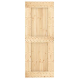 Sliding Door with Hardware Set 80x210 cm Solid Wood Pine 3202993