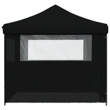 Foldable Party Tent Pop-Up with 4 Sidewalls Black 4004934
