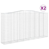 Arched Gabion Baskets 2 pcs 400x50x200/220 cm Galvanised Iron 3146021