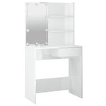 Dressing Table with LED High Gloss White 74.5x40x141 cm 808807