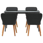 Garden Dining Set with Cushion 5 pcs Black Poly Rattan 3261665