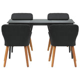 Garden Dining Set with Cushion 5 pcs Black Poly Rattan 3261665