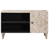 TV Cabinet with Shelf White 80 x 31.5 x 46 cm Solid Mango Wood 4018383