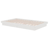 819903 Bed Frame without Mattress White Solid Wood 120x200 cm