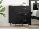 Bedside Cabinet Black Oak 40 x 40 x 66 cm Engineered Wood 882100