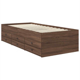 Daybed Manual Brown Oak and Black 90 x 200 cm Engineered Wood 3408535