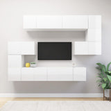 10 Piece TV Cabinet Set White Engineered Wood 3078724