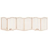 Dog Gate with Door Foldable 6 Panels 300 cm Poplar Wood 352205