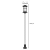 Set of Two 1.8m Traditional Style Solar Lamp Posts - Black T3398P317838