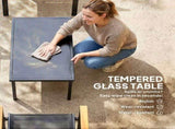 Outdoor Sofa 4 Seater Garden Sofa Set with Loveseat 2 Chairs and Coffee Table Black T3398P550288