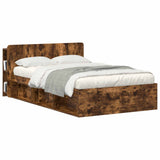 Headboard Cabinet with Storage Smoked Oak Engineered Wood 8001206